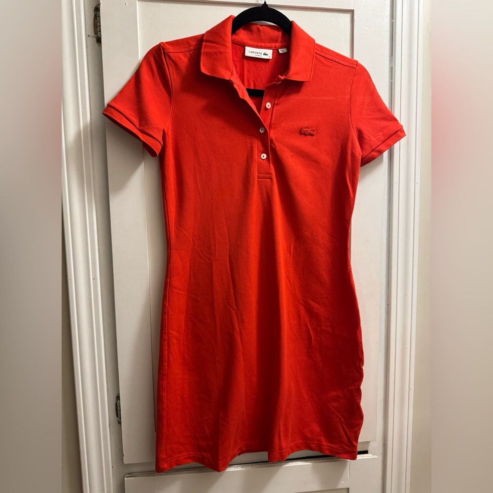Lacoste Orange red  Polo Dress  - Size 36